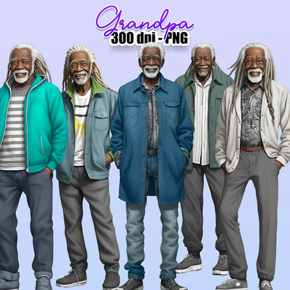 10 Black Gramps Clipart