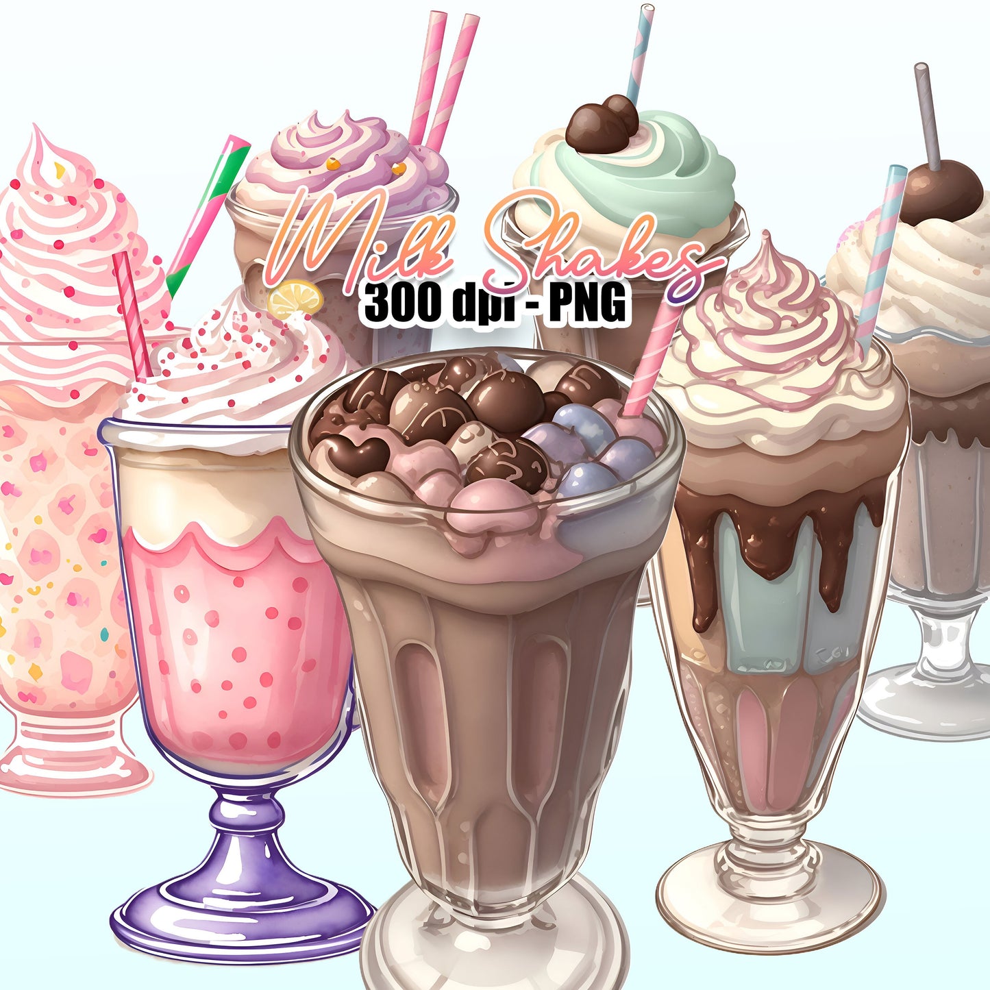 30 Milkshakes Clipart