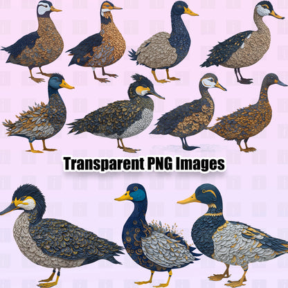 21 Quill Ducks Clipart