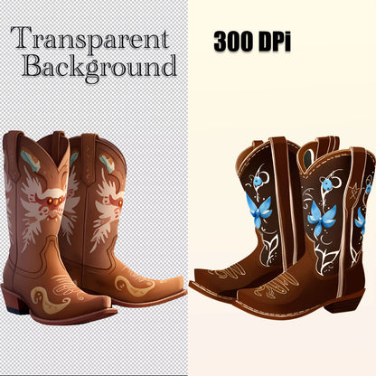 19 Cowboy Boots Clipart