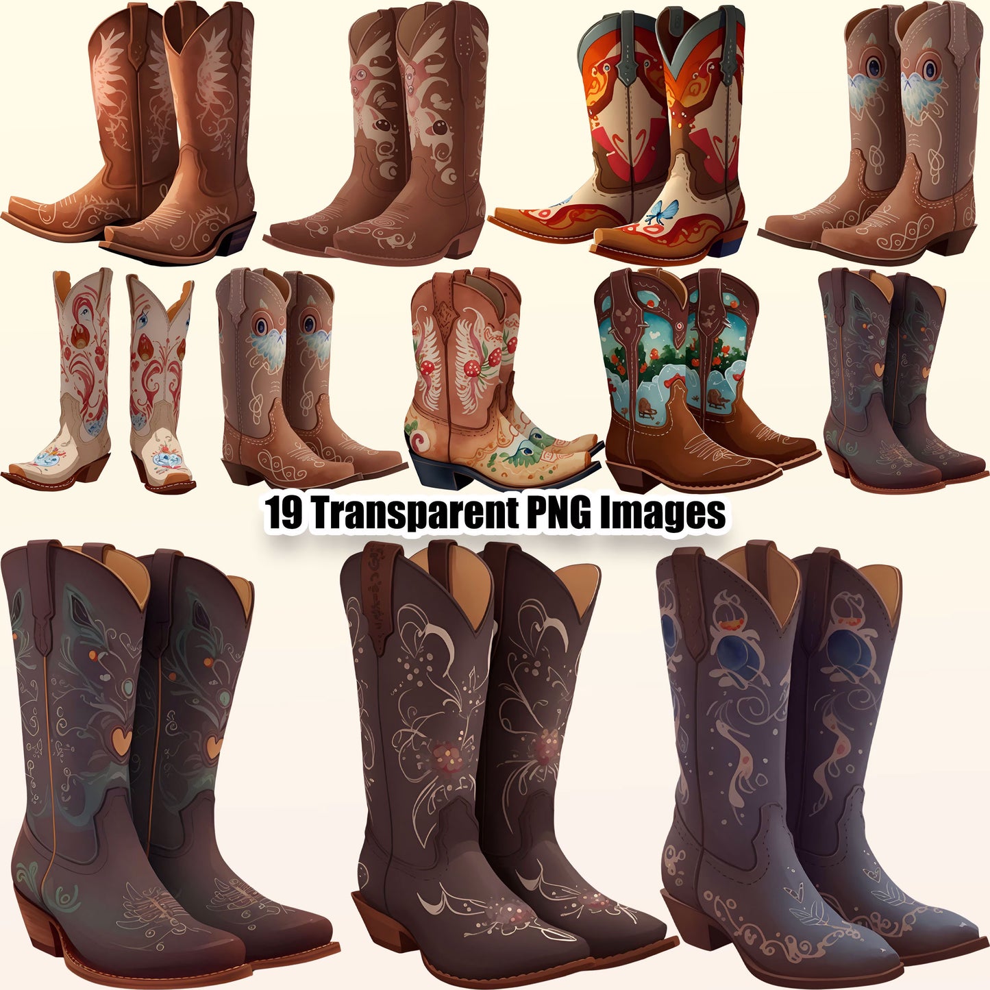 19 Cowboy Boots Clipart