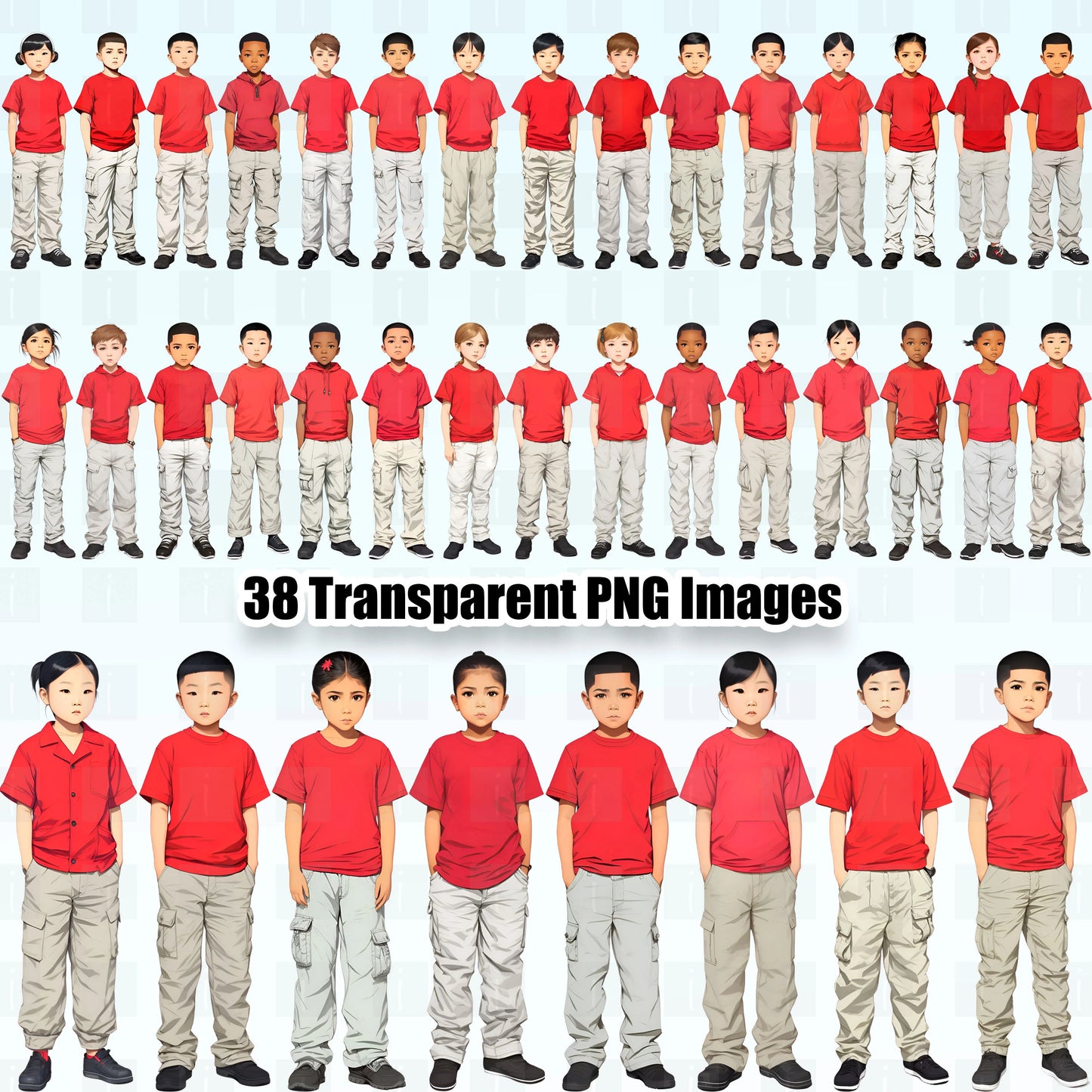 38 Middle School Academy Students Clipart