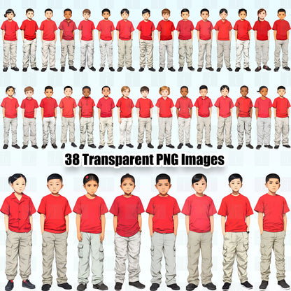 38 Middle School Academy Students Clipart