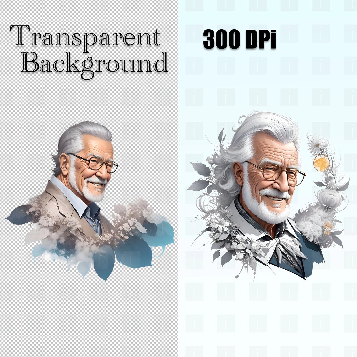 10 Grandpa Headshots Clipart