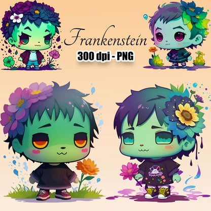 12 Cute Frankenstein Clipart