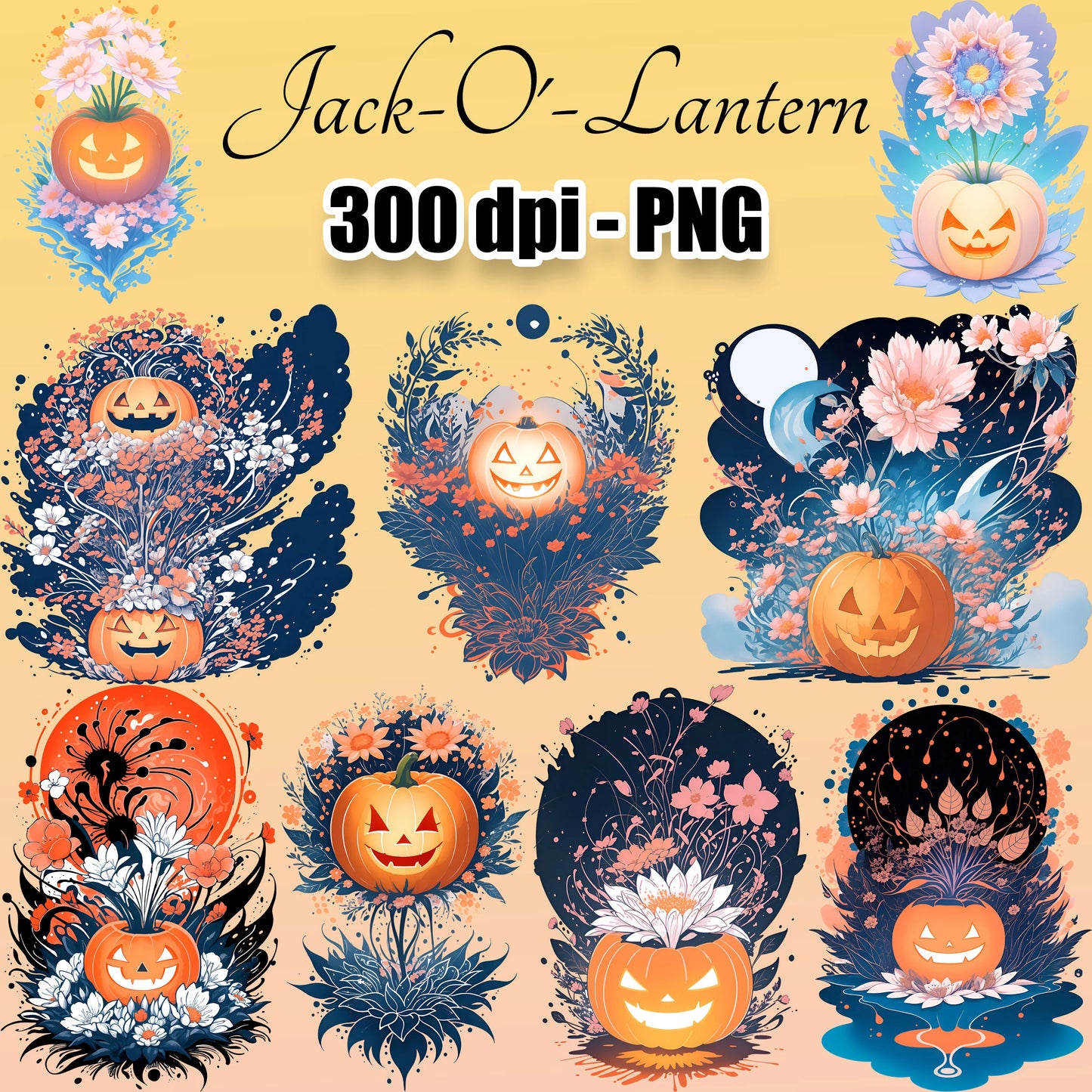 20 Jack-O-Lantern Clipart