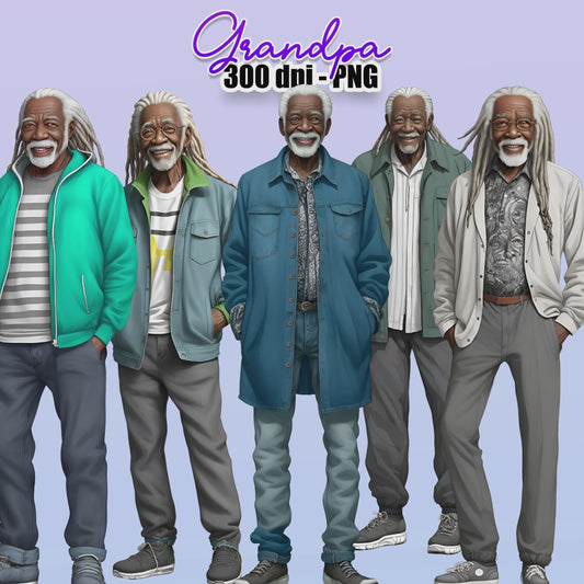 10 Black Gramps Clipart