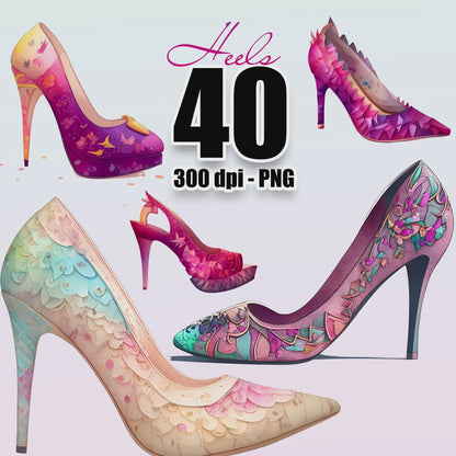 40 Women's Heels Clipart