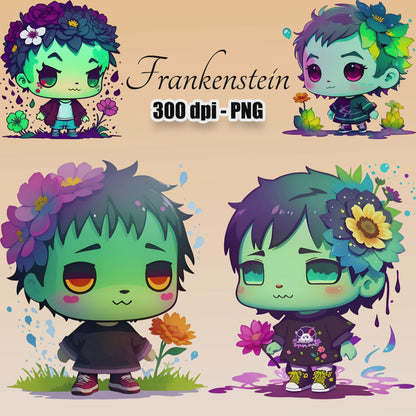 12 Cute Frankenstein Clipart